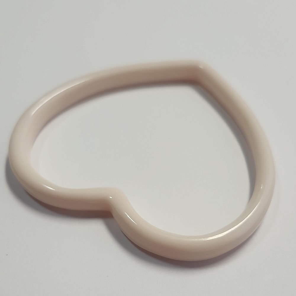 Heart Bangle Bracelet in Ivory Cream By Sparklemuse